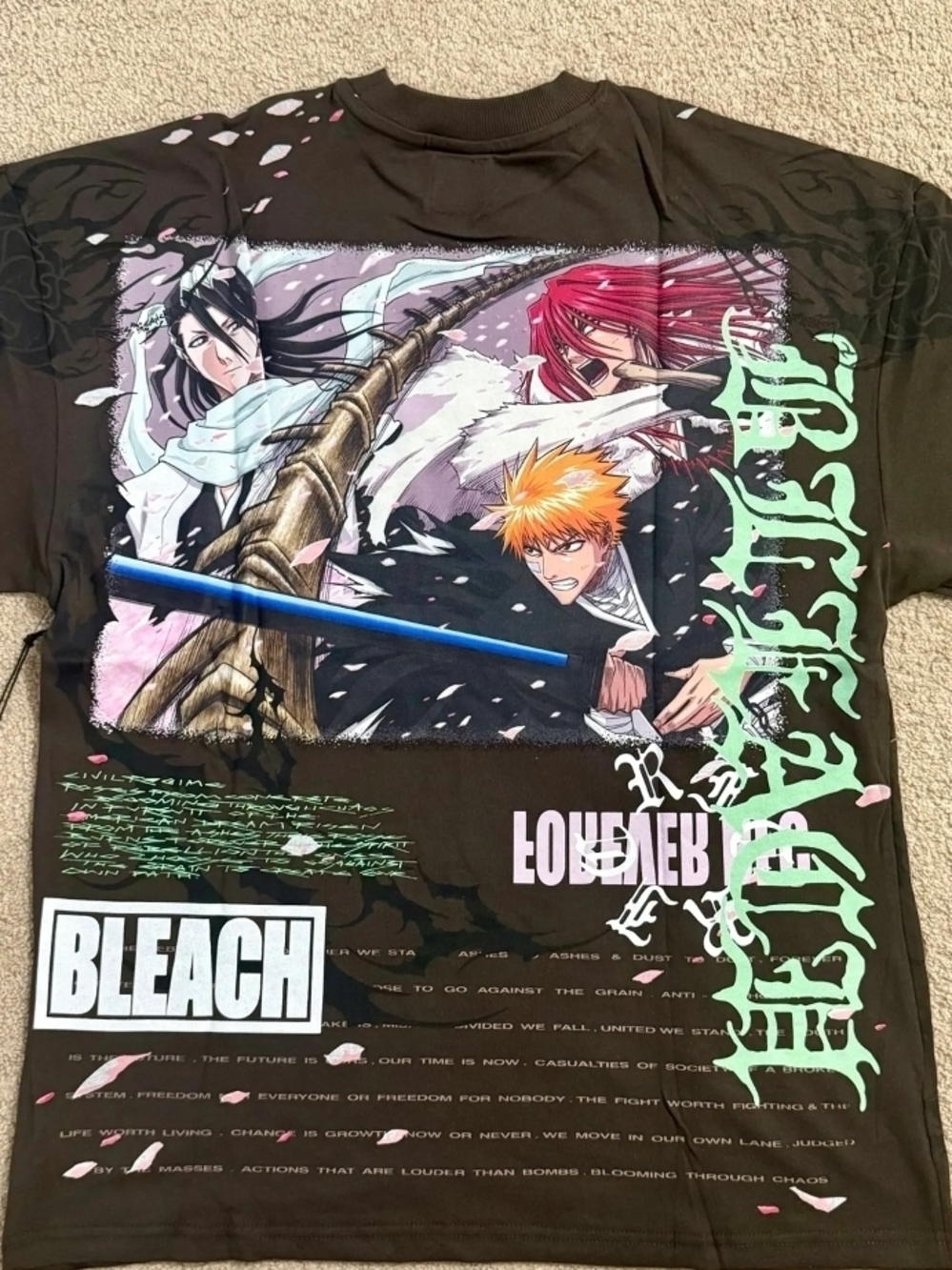 Civil Regime x Bleach Muramasa Graphic Tee - Brown with Multi-Color Print